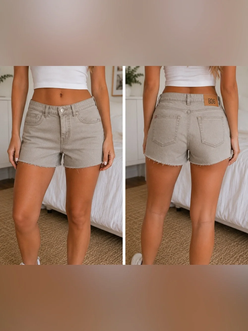 BDG High-Rise Light Gray Wash Denim Cutoff Shorts Size 31